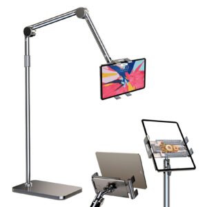 Tablet Bodenständer 360 Grad Drehbar für Zuhause und Büro Kompatibel mit iPad und iPhone (3 Segment) Höhenverstellbare