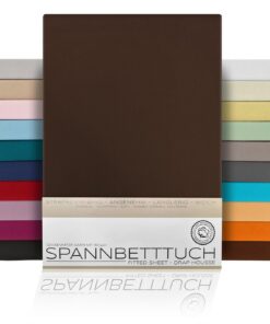 BEAUTEX Spannbettlaken BaumwollePremium Jersey 160g/m² Dunkelbraun 90x200x15 cm OEKO-TEX