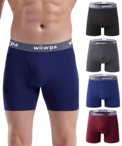 WIRARPA Boxershorts Herren Baumwolle Stretch Unterwäsche ohne Etikett 4er Pack