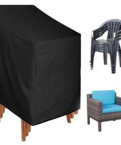 Stapelstühle Abdeckhaube Schutzhülle – wetterfest, wasserdicht & UV‑beständig, 64×64×70/120 cm für 4–6 Stühle