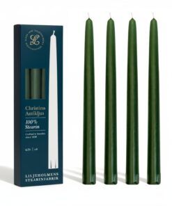 Grünе Spitzkерzen Premium Set, 100% Stearin, tropffrei & gleichměssig brennend, 6,5 Std. Duhaltе, Tafelkерzen Dunkelgrün