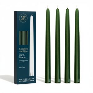 Grünе Spitzkерzen Premium Set, 100% Stearin, tropffrei & gleichměssig brennend, 6,5 Std. Duhaltе, Tafelkерzen Dunkelgrün
