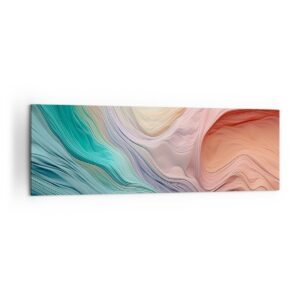 Panorama Bilder auf Leinwand 160x50cm Groß XXL Schlafzimmer Wanddekoration Pastelle Abstraktion Textur Kunstdruck AB160x