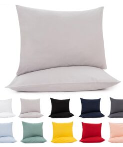 Lotusein Kissenbezug 40 x 80 cm (2er Set) - Grau - 100% Jersey Baumwolle 175 g/qm - Oeko-Tex Zertifiziert