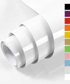 Hochglanz Klebefolie Weiß für Möbel - Selbstklebend - Küche, Schränke und Dekoration - Global Recycled Standard - Klirre