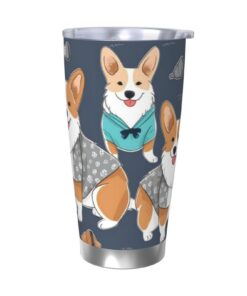 Edelstahl Vakuumisoliert 590 ml Corgi Hunde Tumbler Langsame Wärmeverlust Tasse