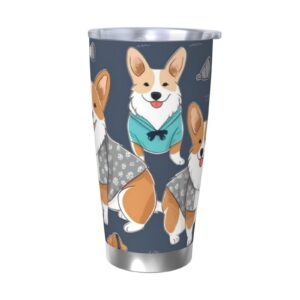Edelstahl Vakuumisoliert 590 ml Corgi Hunde Tumbler Langsame Wärmeverlust Tasse