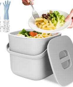 ZUSUZU Biomülleimer Kitchen, Geruchsdichter Komposteimer, Kleiner Mülleimer mit Deckel für Alltag, Einfach Reinigen, Her