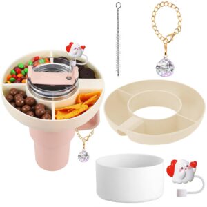 BDHYYM Stanley Cup Snackschale: Silikon Teller für Stanley Cup Zubehör - Perfekt für Stanley Quencher 40oz Tumbler (Weiß