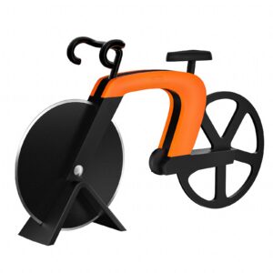 G.a HOMEFAVOR Fahrrad Pizzaschneider - Antihaft Klingen aus Rostfreiem Stahl, ideal für Pizzamelde-Fanatic,Orange