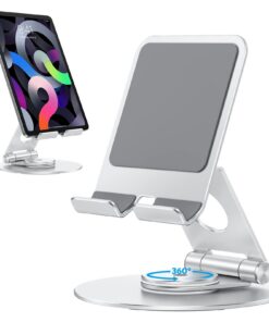 OMOTON 360° drehbarer Tablet Ständer für iPad und Surface Silber