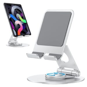OMOTON 360° drehbarer Tablet Ständer für iPad und Surface Silber