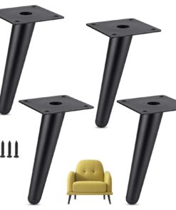 4 Stück Konisch Schräg Möbelfüße Schwarz Metall für Wohnungseinrichtung und Designstühle | 4 Stück Konisch Schräg Möbel