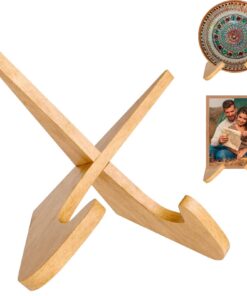 TICKLELY Premium Tellerhalter – Holzbuchständer für Kochbücher, Schallplatten & mehr