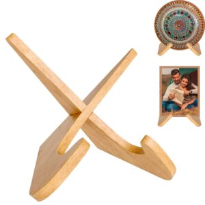TICKLELY Premium Tellerhalter – Holzbuchständer für Kochbücher, Schallplatten & mehr