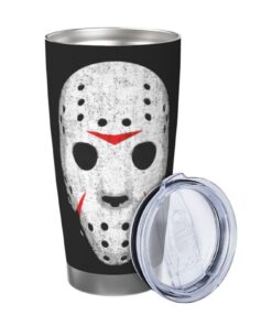 BONDIJ Horror Skull Print 20oz Insulierte Tumbler für Auto und Büro - Vakuumenthalisierter Stahlkugelbecher mit Deckel
