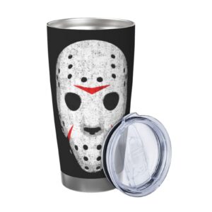 BONDIJ Horror Skull Print 20oz Insulierte Tumbler für Auto und Büro - Vakuumenthalisierter Stahlkugelbecher mit Deckel