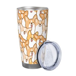 Xinvast Corgi-Kaffeebecher, vakuumisoliert, Edelstahl für Frauen und Freunde, 590 ml Xinvast niedlich Corgi-Reisebeche