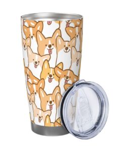 Xinvast Corgi-Kaffeebecher, vakuumisoliert, Edelstahl für Frauen und Freunde, 590 ml Xinvast niedlich Corgi-Reisebeche