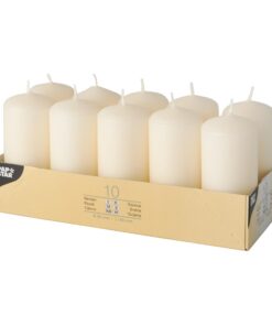 10 Stumpenkerzen Ø 40 mm creme - perfekt für Zimmerdekoration und eine warme Lichtgemütlichkeit | 10 Stumpenkerzen Ø 40