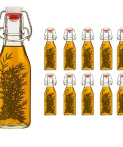 hocz Bügelflaschen 200ml Weiß + 10er Set mit Bügelverschluss + für Saft Getränke Likör Öl Saucen