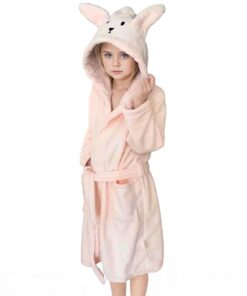 WYTbaby Kinderbademantel mit Kapuze Weicher Fleece für 2-14 Jahre