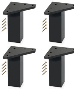 Möbelfüße Schwarz 4er Set Vierkant-Profil 40x40 mm Schrauben Inklusive