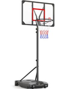 Yohood Basketballkorb Outdoor - Kinder & Jugendliche,_rollentragbar,_höhenverstellbar_147–260cm_BASIS_82x53cm_Rückwand_P