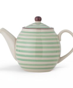 Bloomingville Teekanne Patrizia Grün Steingut 1200ml Spülmaschineaktiv – Ideal für Tee und heißes Getränke-Servieren