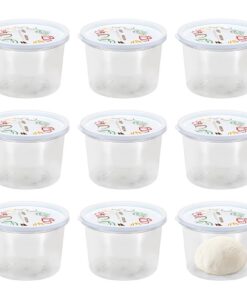 SUMTree 9 Pcs Transparent Aufbewahrungsboxen für Pizzateig, Sauerteig und Obst - Stapelbar und transparent - 1,1L - Lebe