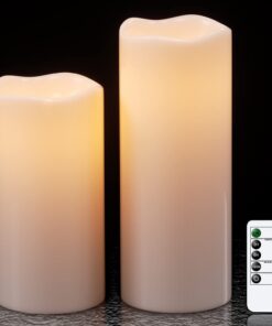 Eldnacele Wasserdichte Flammenlose Kerzen mit Fernbedienung für Outdoor-Garten-Laternen Dekoration