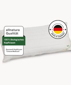 Allnatura Baumwoll-Kopfkissen Cotona-Medicott 40x80 cm - Testsieger für Allergiker - Seiten- und Rückenschläfer - Höhe a