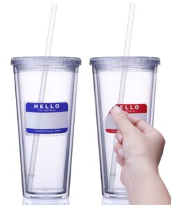 Cupture Classic Doppelwandiger Trinkbecher mit Deckel für Studenten und Mitarbeiter bei der Arbeit 24 oz farblos