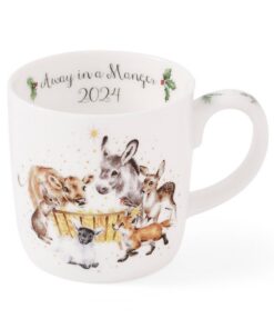 Wrendale Becher Away in a Manger - 0,4l Weihnachts-deco für Raumdecoration und Gebrauch bei Feiertagen - Zuckerschicht,
