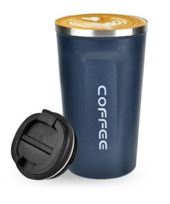 Lychico Isolierter Kaffeebecher 500 ml für Heiß- und Kaltdrink Verbraucher mit Vakuum-Thermobecher aus Edelstahl