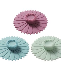 Sonnenblumen Silikon Tasse Abdeckungen Set von 3 - Flexible Mehrfarbige Deckel für Kaffee & Tee