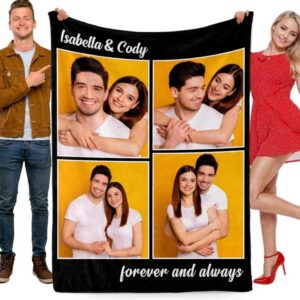 Hadefa Personalisierte Fotodecke, individueller Text & Bild, Flanell, bequem für Adult-Paare & Liebhaber, saisonunabhäng