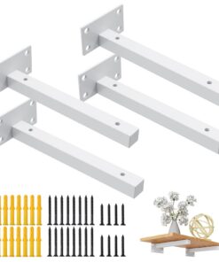 Werktagsachen Schwarz aus Rostfreier Stahl 4 Stück Wandträger Regal Regalhalterung 80kg Tragkraft für Wandkonsole (30cm