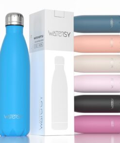 WATERSY Doppelwandige Edelstahl-Trinkflasche Kinder 500 ml BPA-Frei Thermo Kalt&Warm Auslaufsicher Für Gym Fahrrad Sprud