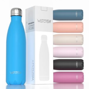 WATERSY Doppelwandige Edelstahl-Trinkflasche Kinder 500 ml BPA-Frei Thermo Kalt&Warm Auslaufsicher Für Gym Fahrrad Sprud