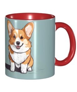BROLEO Rote klassische Keramiktasse, ideale Größe für Cappuccino und Latte, perfekt für Müsli, Joghurt und heiße Geträn