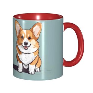 BROLEO Rote klassische Keramiktasse, ideale Größe für Cappuccino und Latte, perfekt für Müsli, Joghurt und heiße Geträn