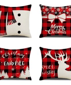 Moonlee Weihnachtsrot Kissenbezug 80x80cm Deko Set CH-1841