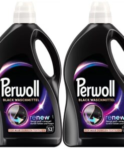 Perwoll Renew Schwarz (2x52 Waschladungen) - Starkes Waschmittel für dunkle Farben - Fasern stärken & Farbintensität ver