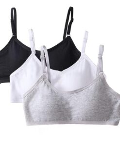 SEFirst Schwarz Fest Gepolsterte BH für Mädchen (Schwarz, Weiß, Grau)