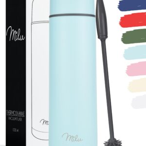 Milu Thermosflasche, Isolierflasche 750ml, Doppelwandisolierung, 100% Auslaufsicher, Babyblau
