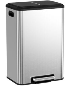 LIFERUN 40l Abfalleimer Küche Softclose Silber LIFERUN Stahl Tretmülleimer 40l Silber Büro LIFERUN 40l Küche Abf