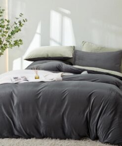 Lanqinglv Plüshflanell Bettwäsche Grüngrau 135x200 cm Winterwarm Reißverschluss Set