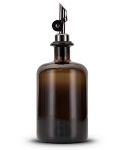 Ölflaschen zum Befüllen – Moderner Ölspender aus Braunglas mit Edelstahl Ausgießer – Spender für Öl, Essig und Balsamico