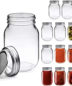 Mason Jar Gläser 5er Set | BPA-frei | Stapelbar | Vorratsgläser für Konservieren, Meal Prep und DIY | 500 ml Einmachgläs